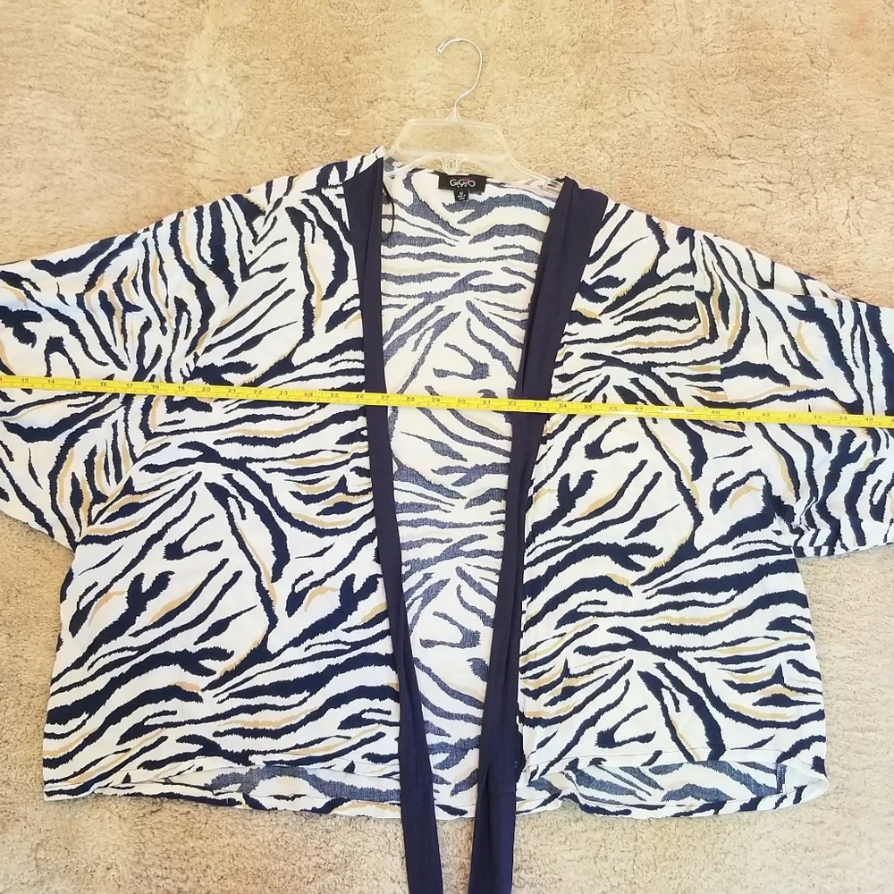 Blue & White Zebra Print Kimono w/Elastic Sleeves - No Reorders. Limited. - Picture 10 of 16